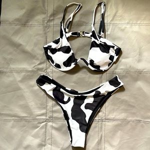 Shein cow print bikini swim suit